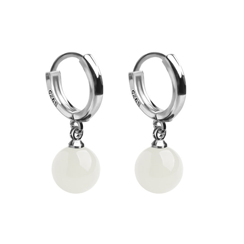 Boucles d'oreilles en jade naturel Hetian, nouveau cercle de sens de haute qualité, tempérament pur, boucle tremella, 2023