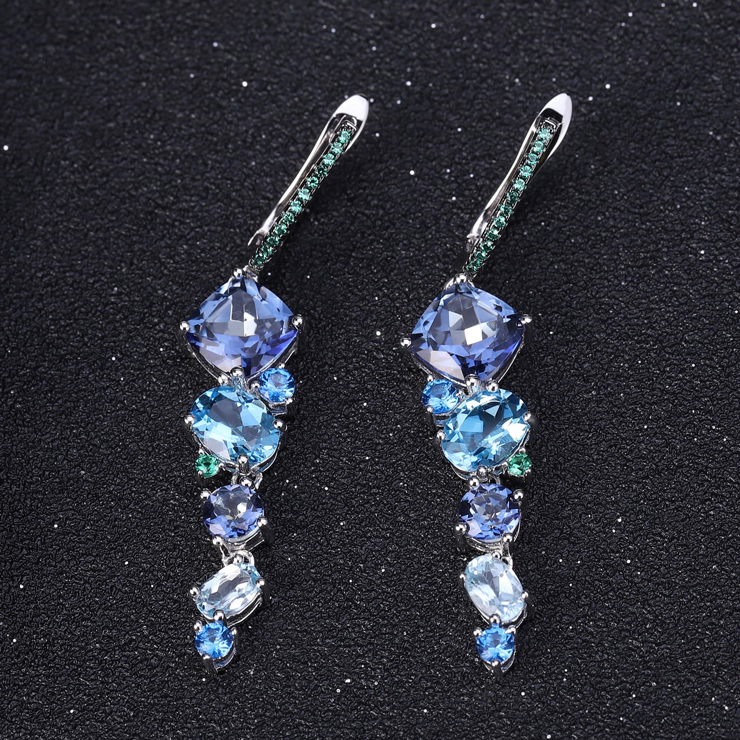 Boucles d'oreilles avancées en argent s925, boucles d'oreilles colorées naturelles