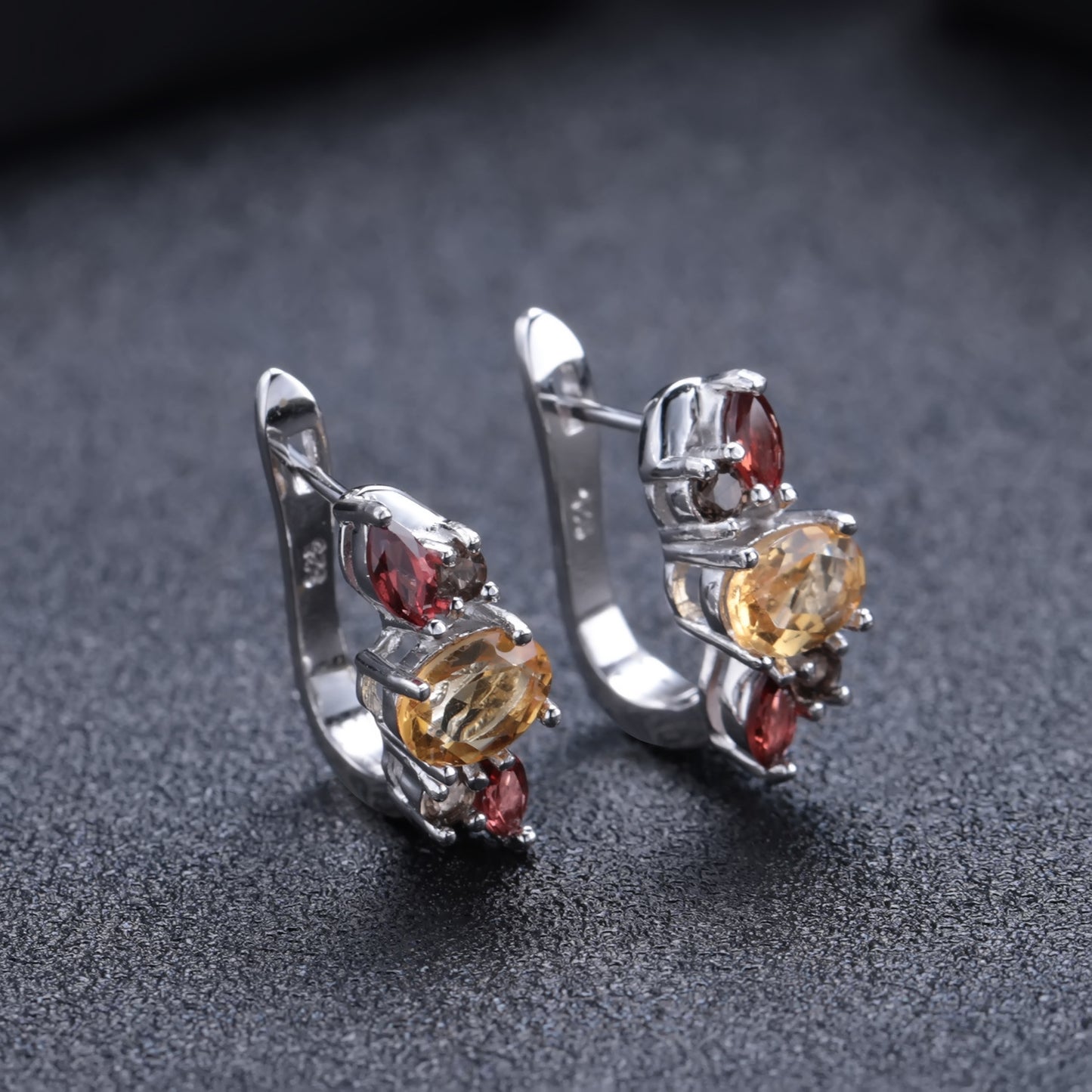 Fashionable natural stone earrings s925 silver earrings, colorful crystal gemstone earrings