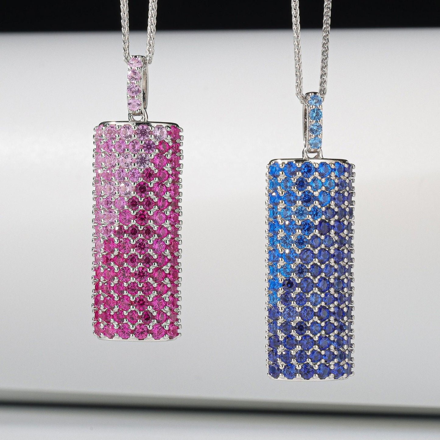 Lab Created DiamondS925 Sterling Silver Necklace, Female Cultivated Gemstone Pendant, High end Fashion Collar Chain