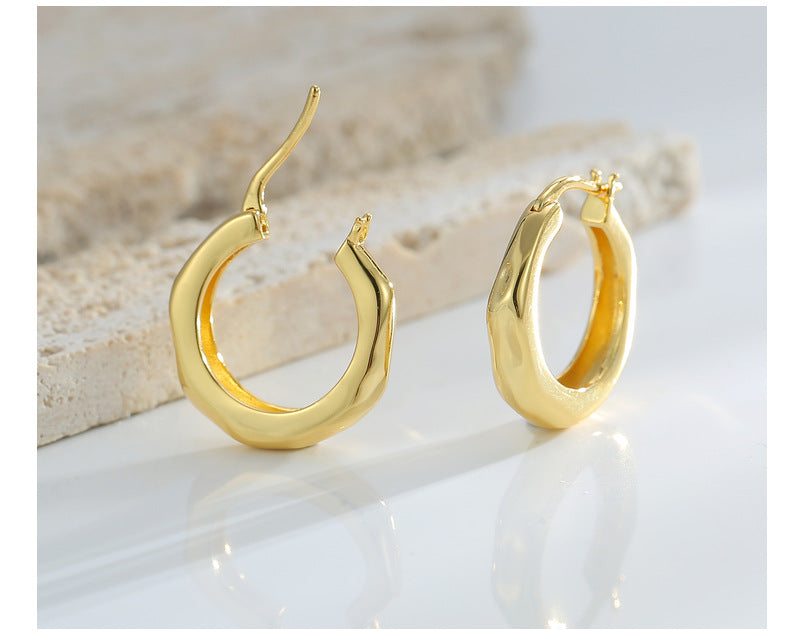 【DF】Earrings high-end earrings women's jewelry accessories cold wind earrings women's simplicity