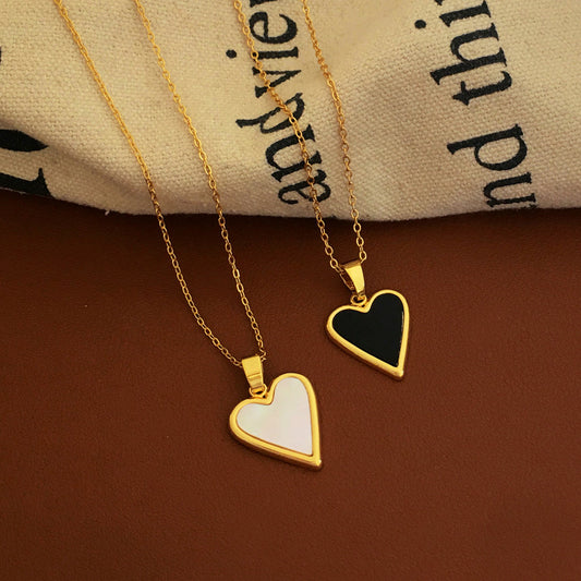 [DF]Copper plated gold day Korean simple love necklace temperament retro fine necklace online celebrity new clavicle chain.