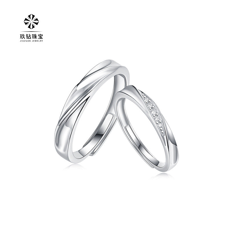 Silver S925 Mosangshi couples to quit loose mouth ring tide fashion accessories