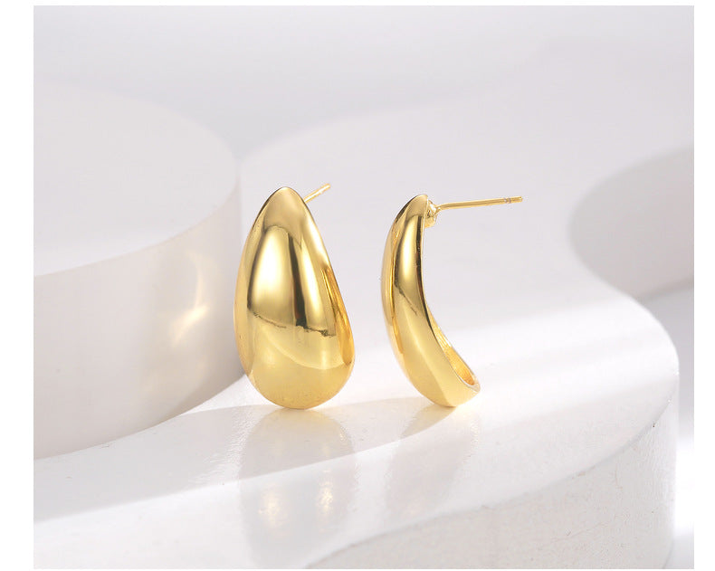 【DF】Earrings high-end earrings women's jewelry accessories cold wind earrings women's simplicity