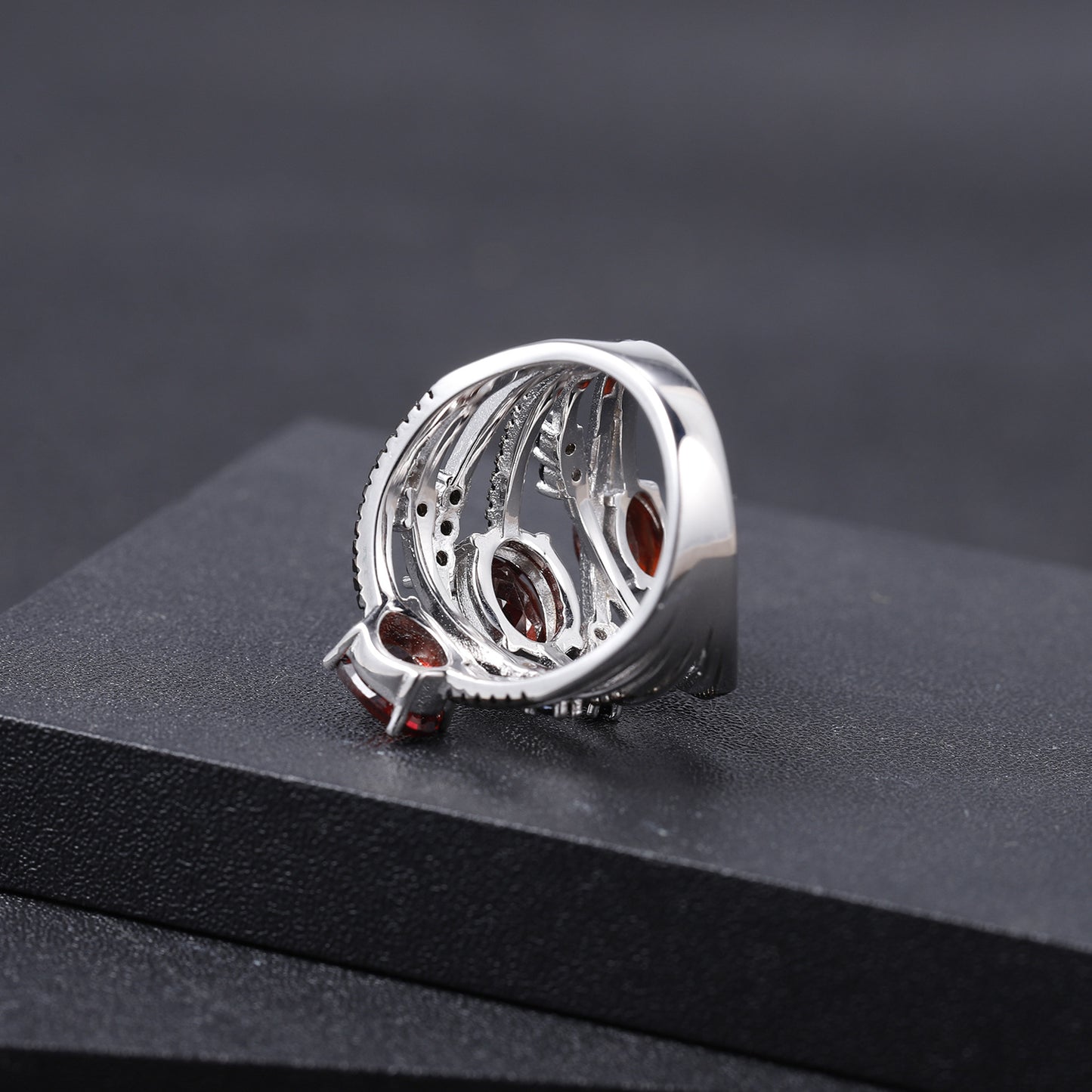 Natural Garnet Ring s925 Silver Natural Color Treasure Ring