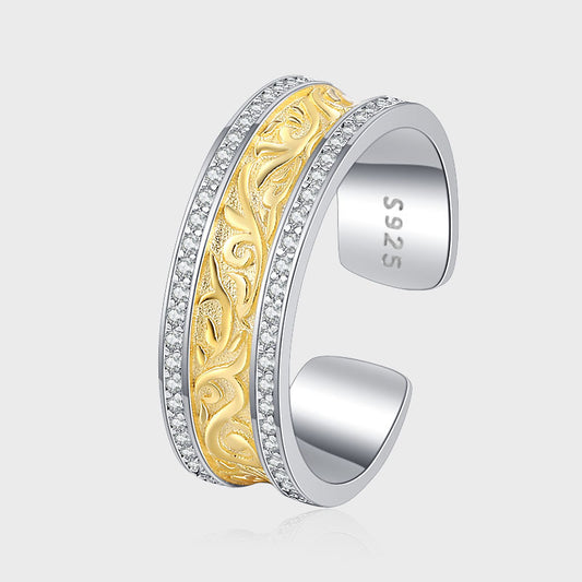 Bague ouverte de luxe légère en argent pur S925 pour femmes, mode polyvalente