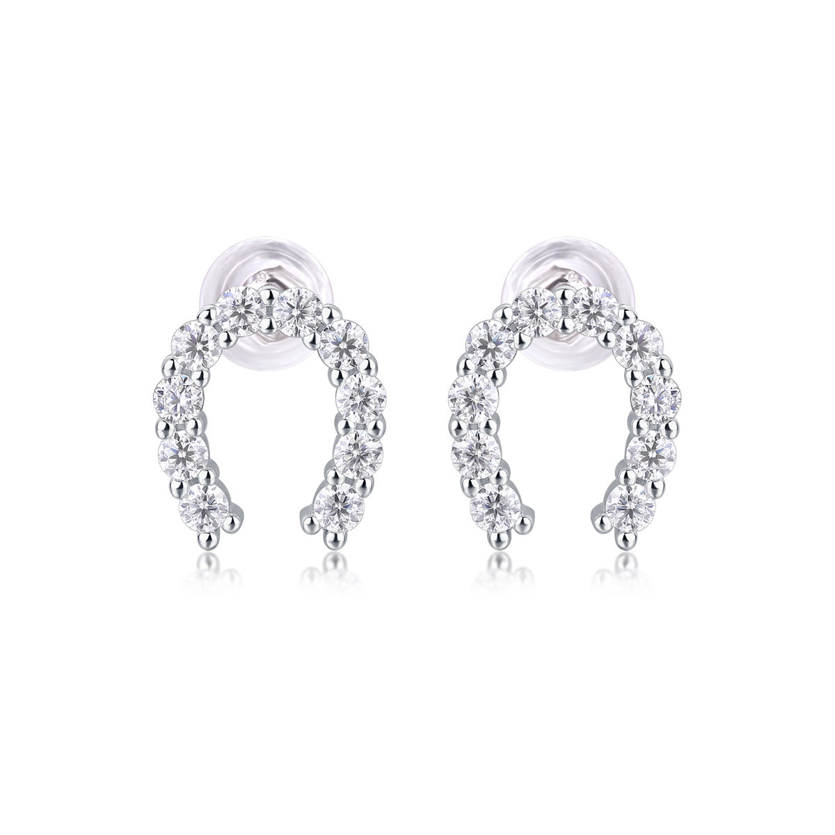 S925 Silver Happy Earrings Mosan Stone New Stud Earrings