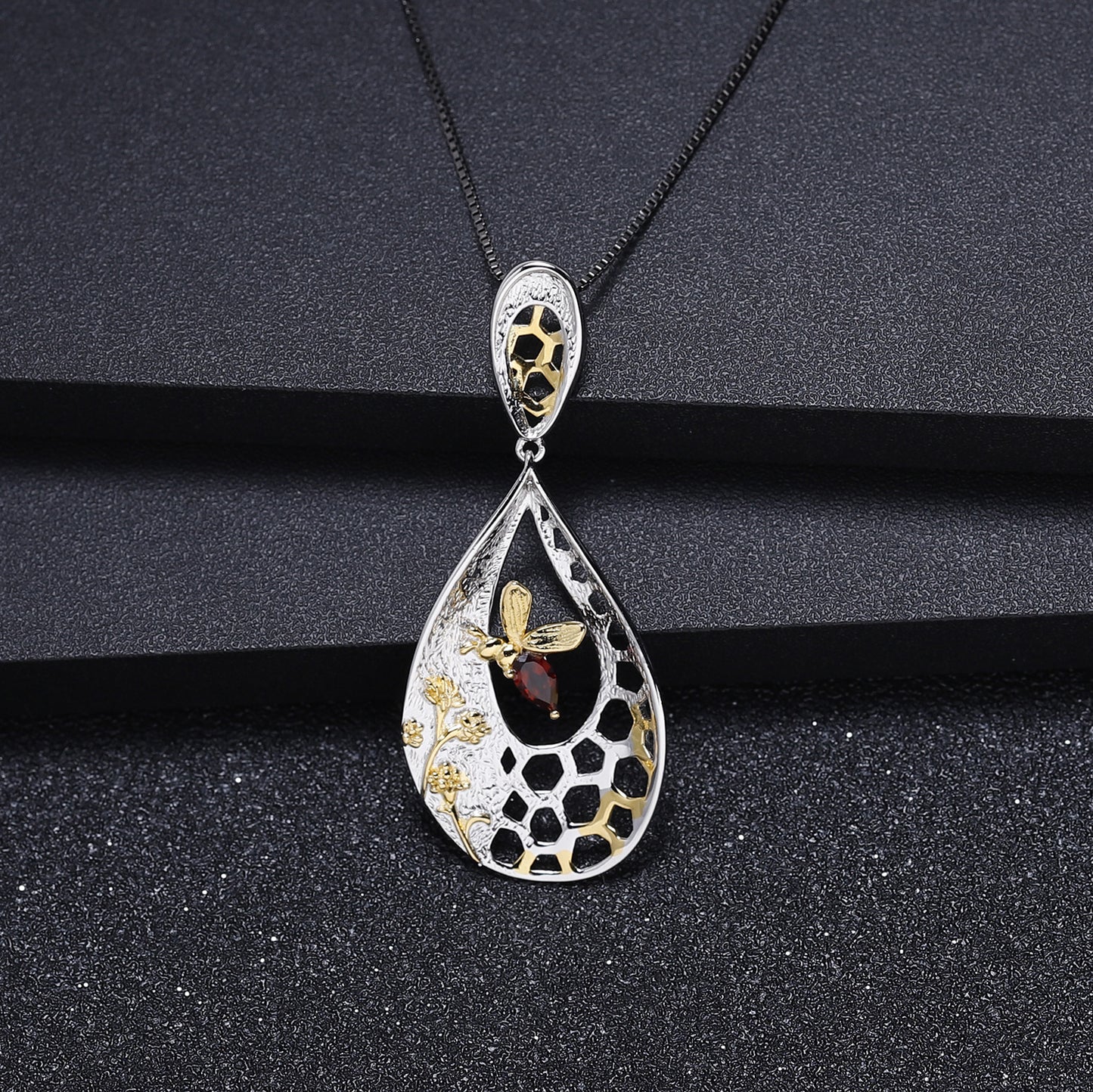 Designer style pendant natural wind element design s925 silver natural gemstone necklace pendant