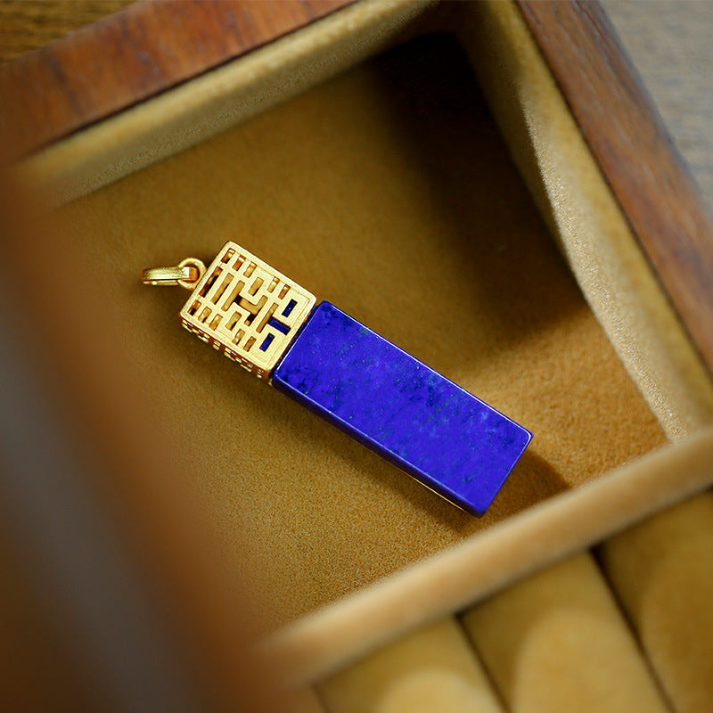 Pendentif Lapis Lazuli naturel en argent S925