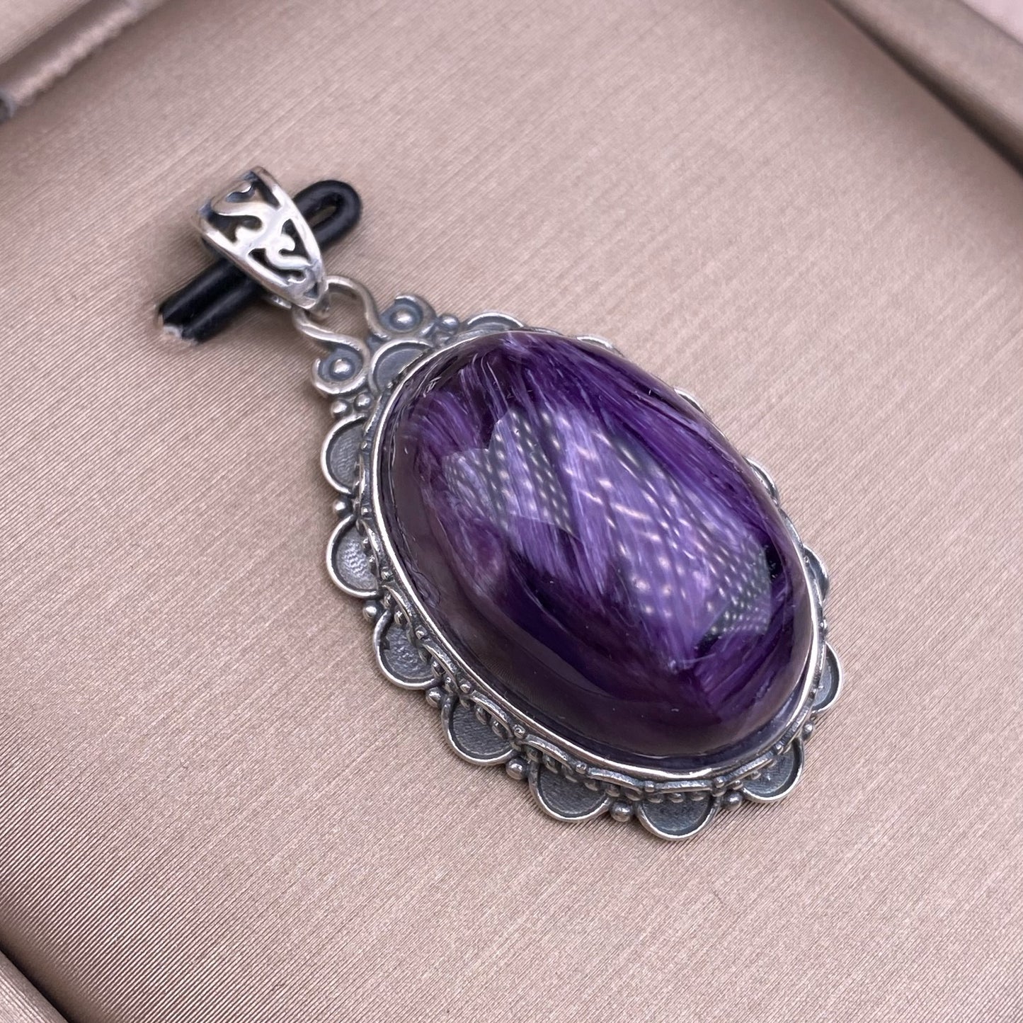 Purple Dragon Amethyst Pendant s925 Silver Inlaid Retro Commuter Simple Lace Silver Pendant