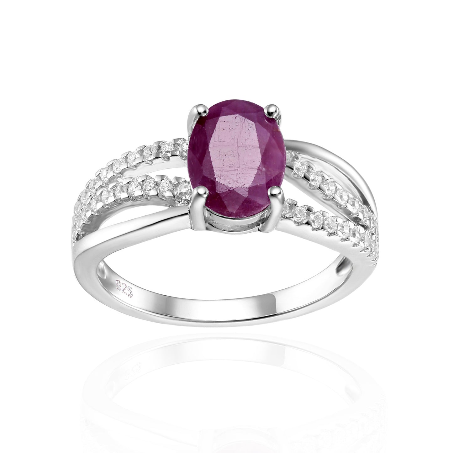 Temperament s925 Silver Set Colorful Gemstone Crystal Ring