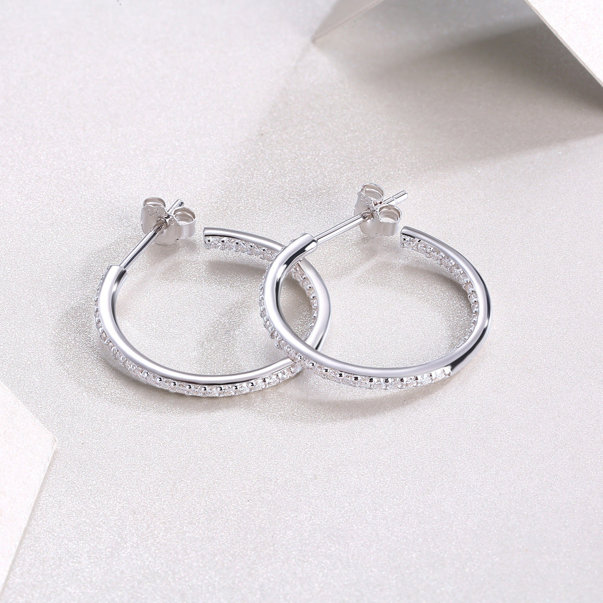 Boucles d'oreilles en Satin argent S925, avec boucles d'oreilles longues, Moissanite, nouvelle collection