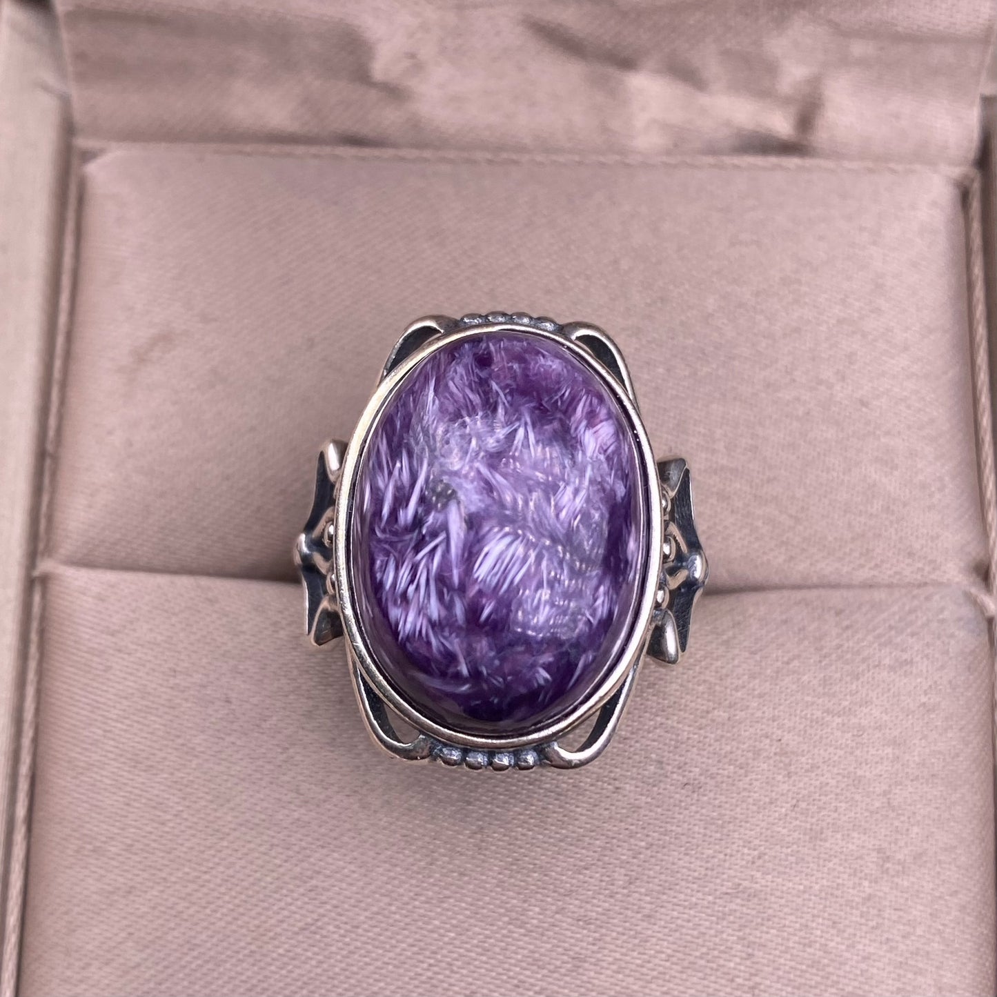 Purple Dragon Amethyst Ring s925 Silver Inlaid Vintage Simple Versatile Ornament