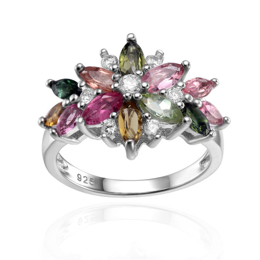 Bague en tourmaline naturelle en argent sterling S925