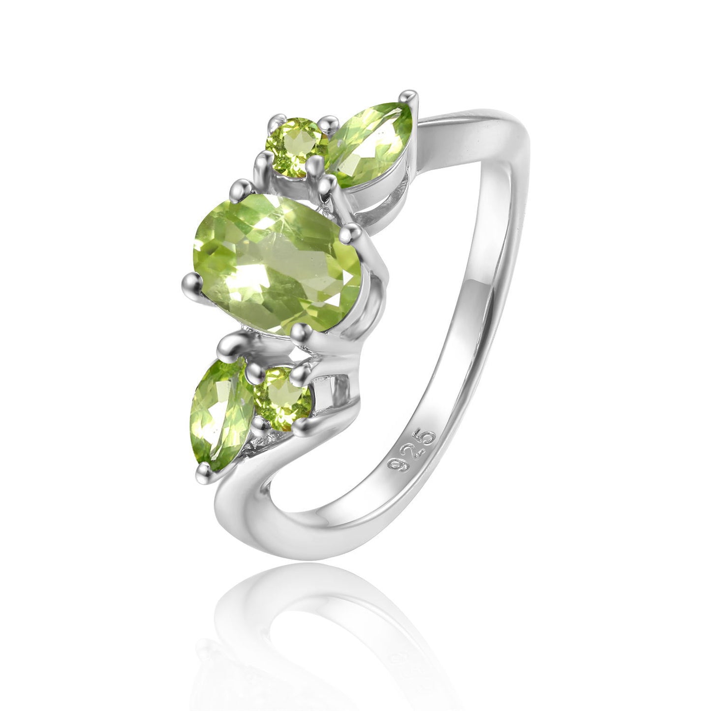 Bague en tourmaline naturelle Caibao en argent s925 incrustée de pierres précieuses et de cristaux