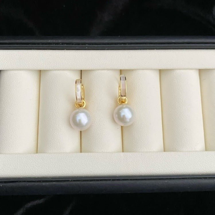 [DF]Multi-Wearable Shell Accent Edison Pearl Earrings - 10-13mm