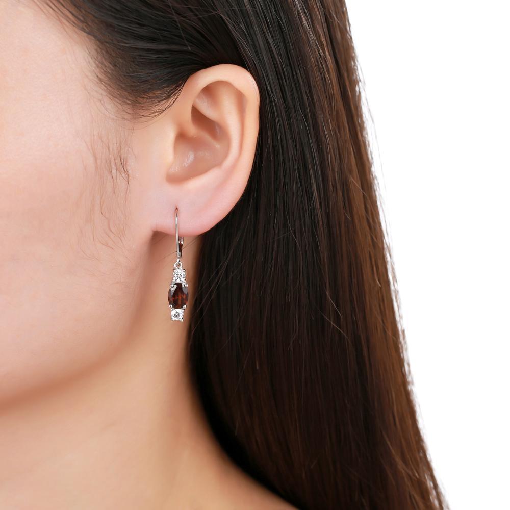 Boucles d'oreilles au trésor colorées naturelles incrustées de grenat, boucles d'oreilles en argent s925