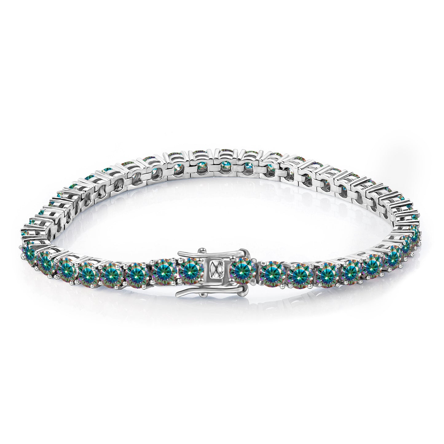 Certified 3mm Multicolor Moissanite Tennis Bracelet with Stunning Fire