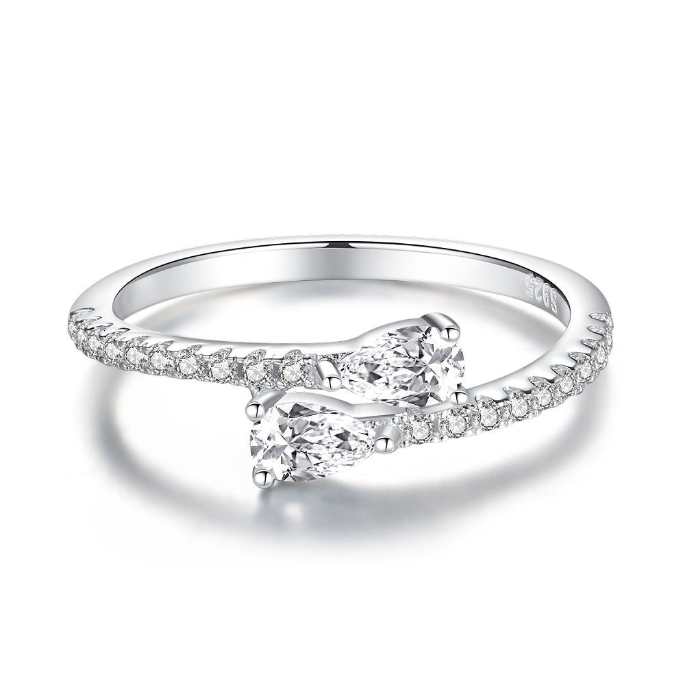 Moissaniteg – bague en pierre, goutte d'eau, sertie de couronne, bague en argent S925