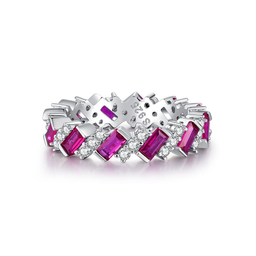 Bague diamant colorée à haute teneur en carbone S925, diamant coloré en argent zircon