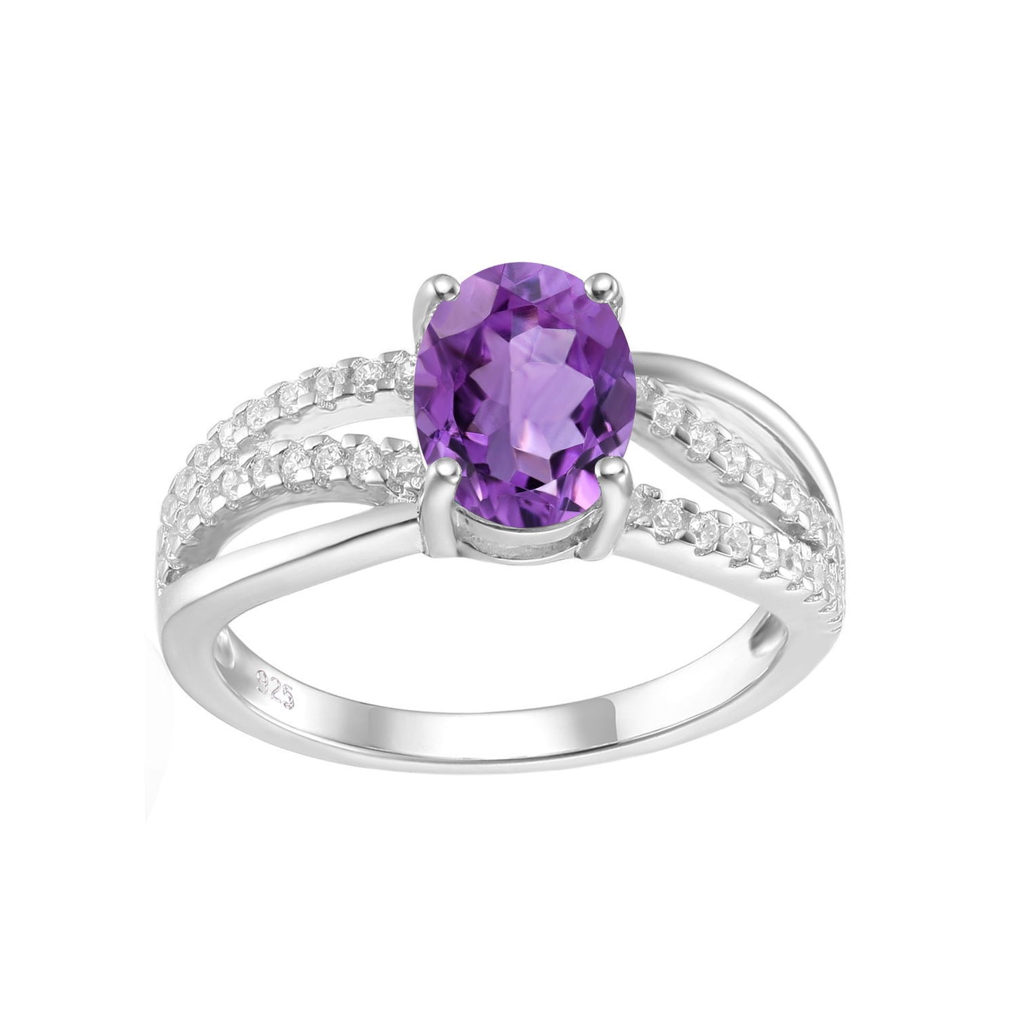 Temperament s925 Silver Set Colorful Gemstone Crystal Ring