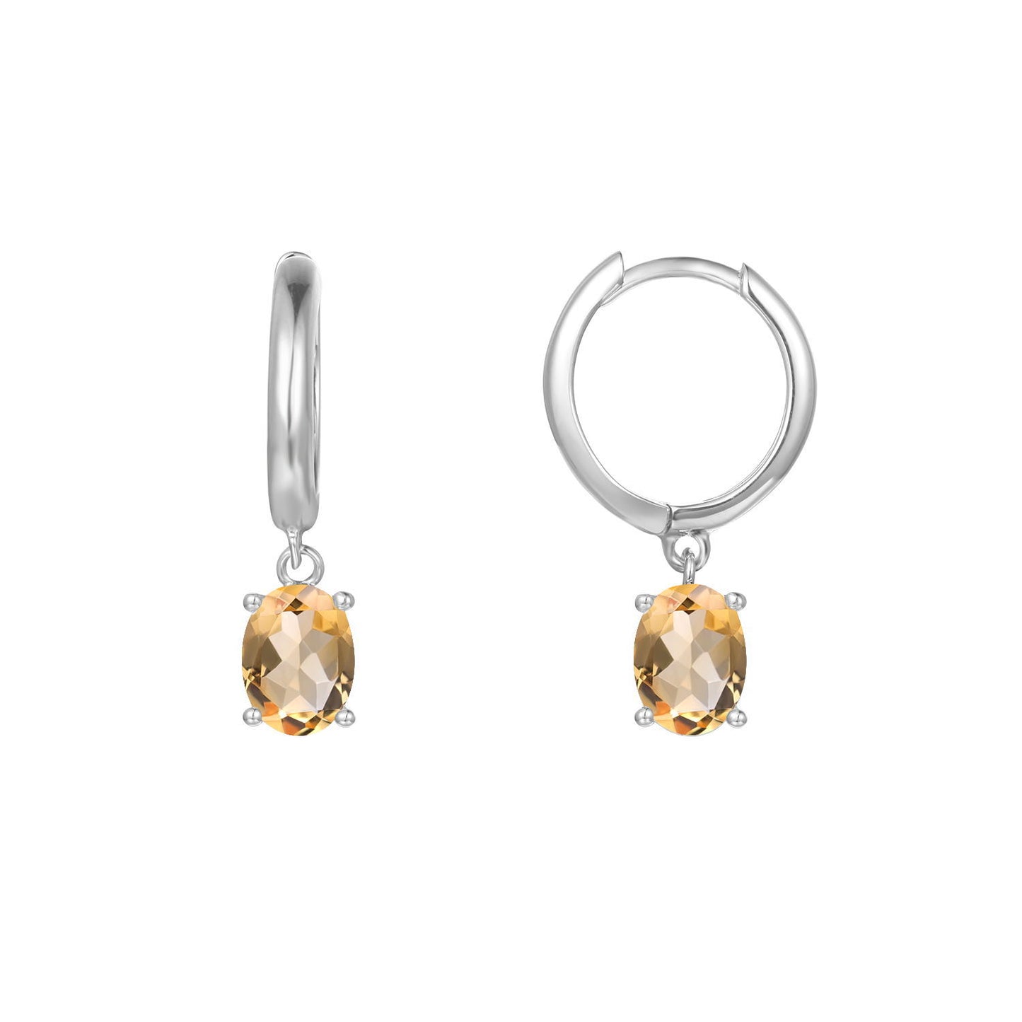 Natural Colorful Treasure Earrings, European and American Fashion Personality s925 Silver Inlaid Topaz Earrings and Earrings