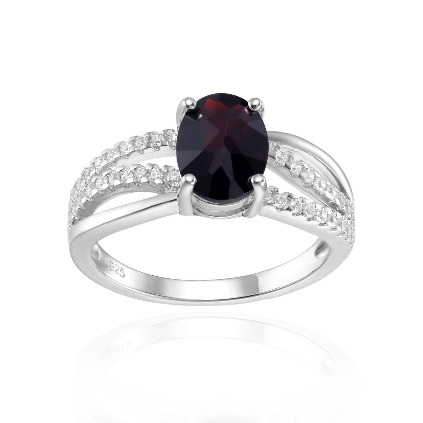 Temperament s925 Silver Set Colorful Gemstone Crystal Ring