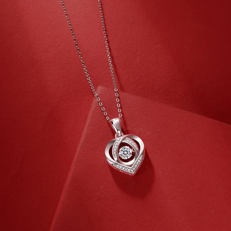 S925 silver necklace Mosang stone pendant with your pendant new clavicle chain