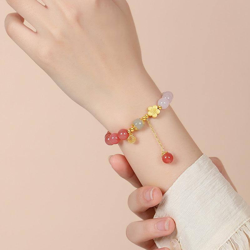 Gradual agate bracelet niche design peach blossom bracelet