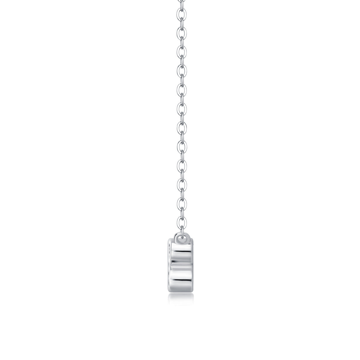 Collier en argent S925, pierre Mosang, pendentif rosée blanche, chaîne à la mode