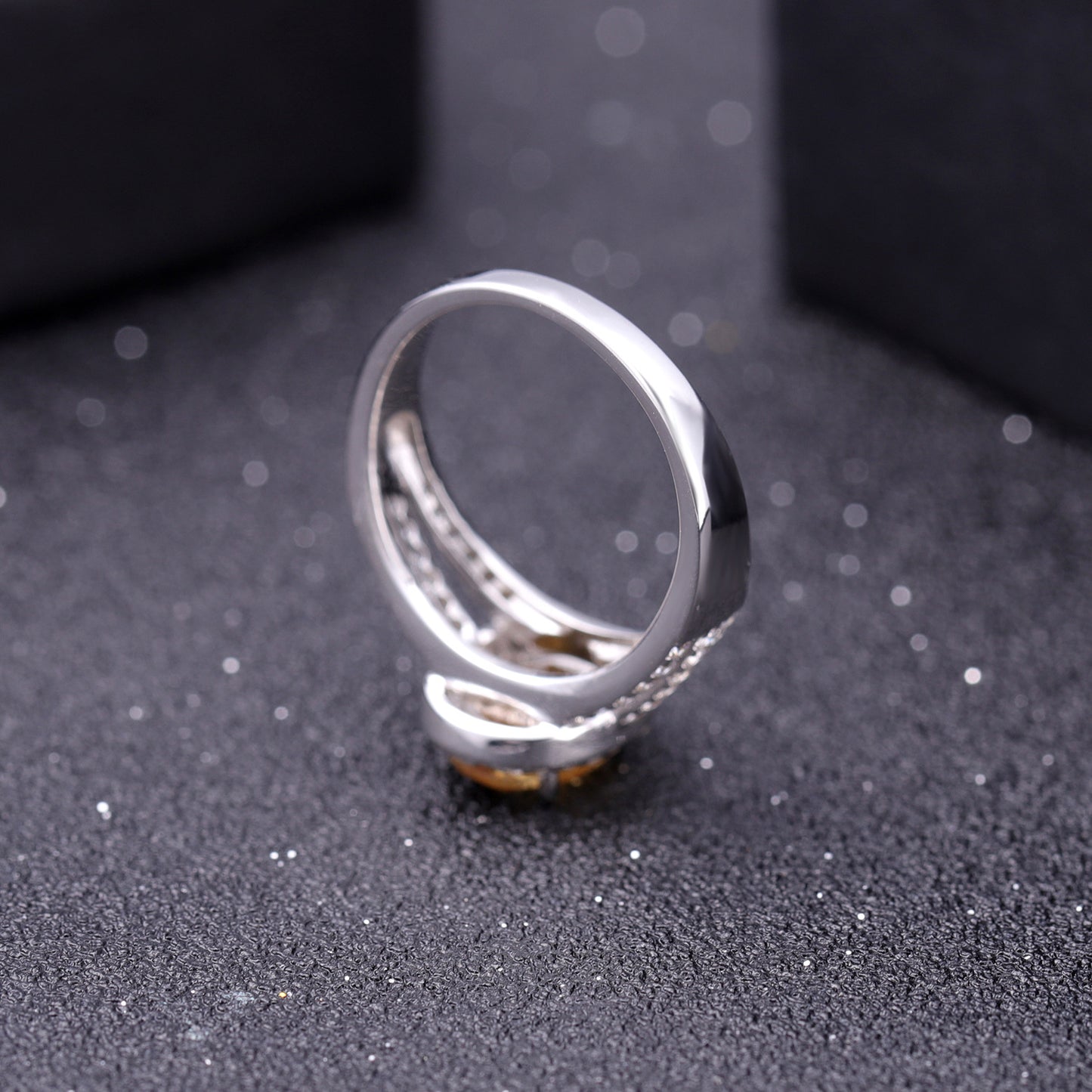 Bague topaze naturelle pour femme, bague colorée incrustée en argent s925