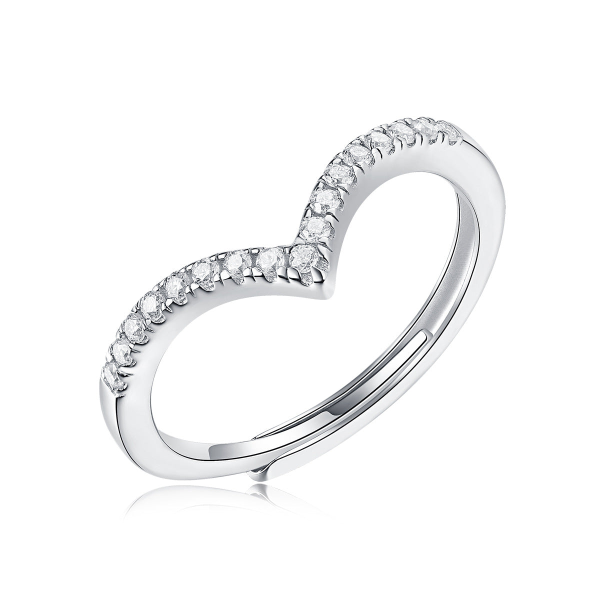 Bague en argent S925 Mosonite pour femmes, avec ornement réglable en argent vivant