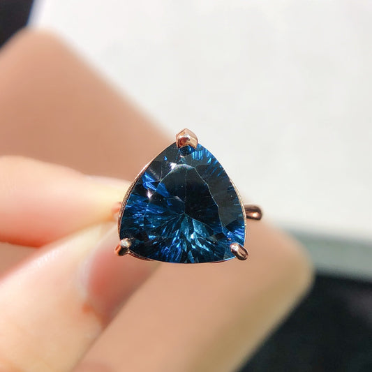 [DF]Handcrafted London Topaz Ring with a Sterling Silver Finish