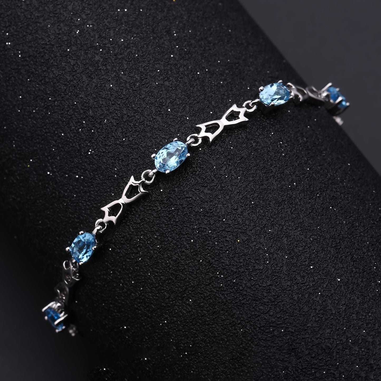 Nueva pulsera de topacio natural con diseño de estilo europeo y americano Sense s925 Pulsera de tesoros coloridos naturales con incrustaciones de plata