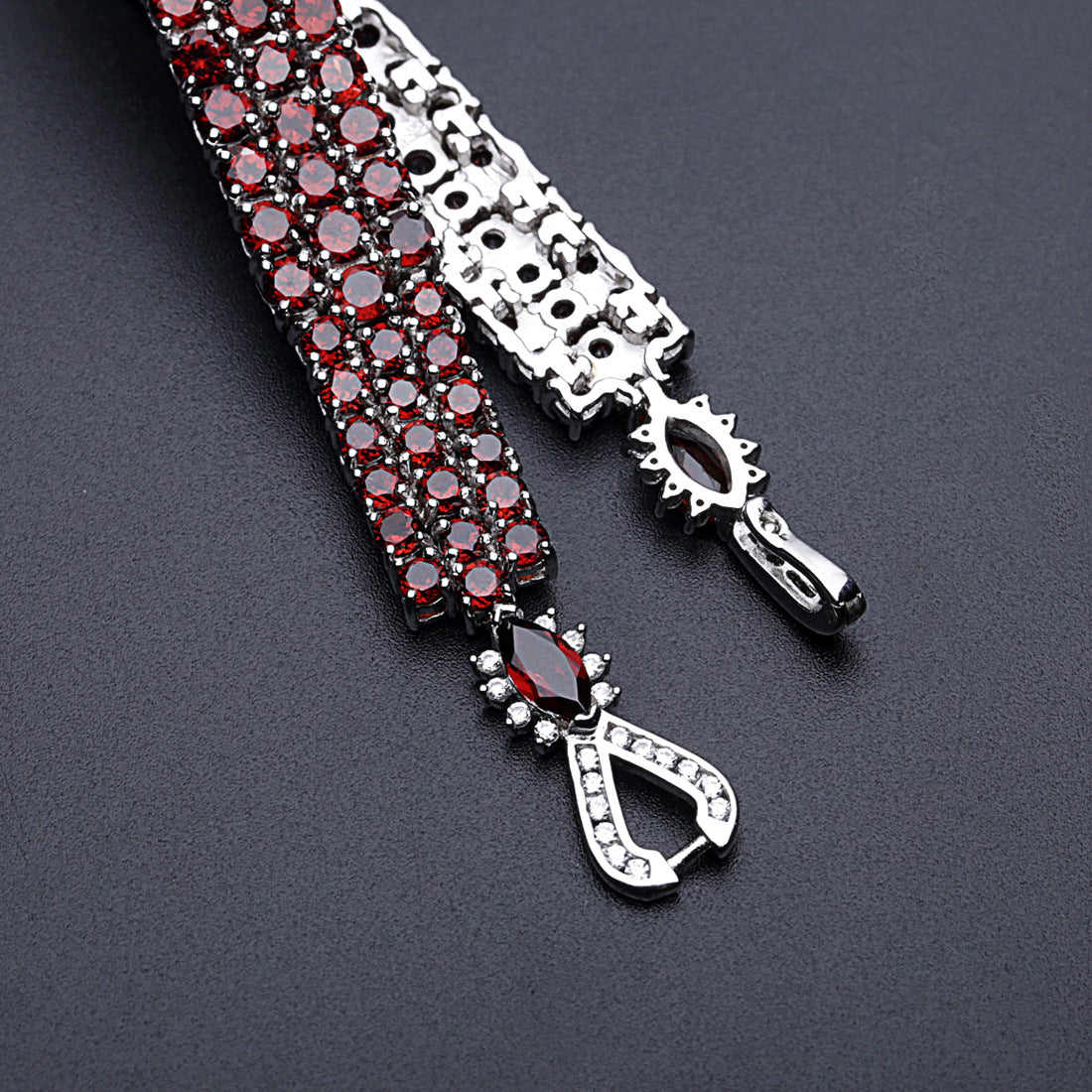 Natural Garnet Bracelet s925 Silver Inlaid Natural Color Treasure Bracelet