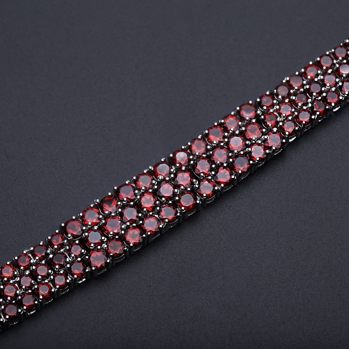 Natural Garnet Bracelet s925 Silver Inlaid Natural Color Treasure Bracelet