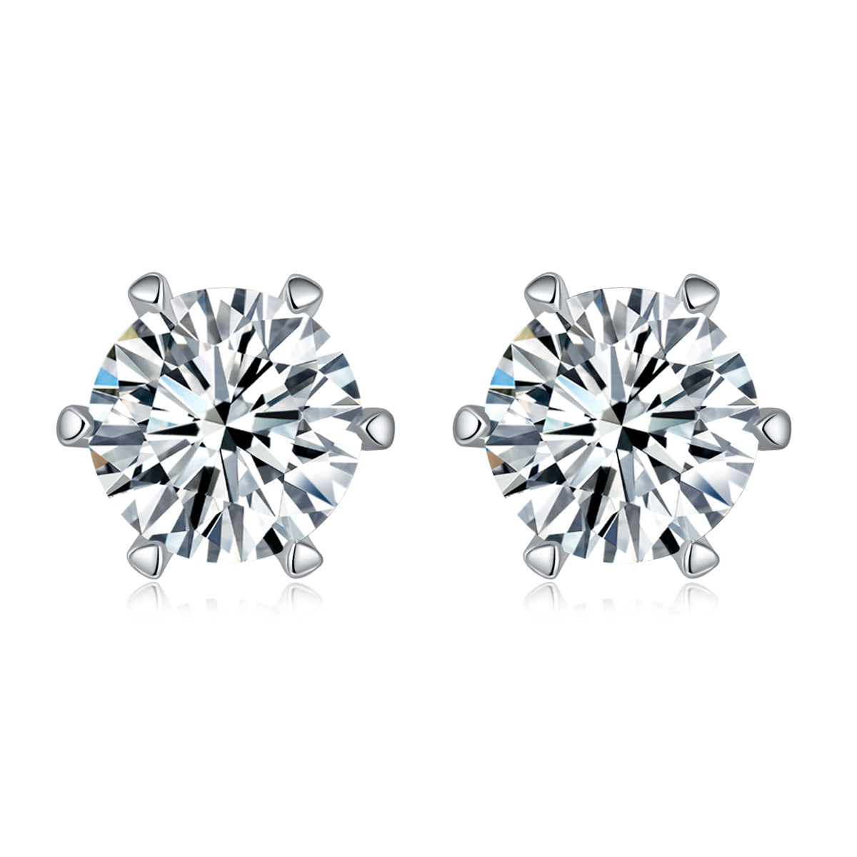 Boucles d'oreilles en argent S925 pour femmes, bijoux en pierre Mosan, cadeau à six griffes