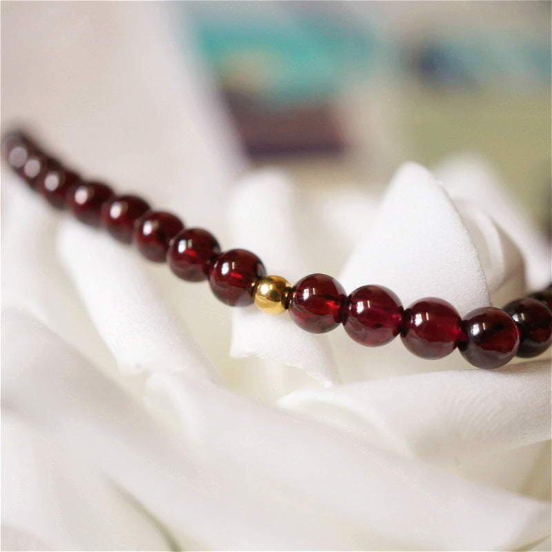 Natural Pomegranate Bracelet Small Particle Natural Wine Red Pomegranate Bracelet