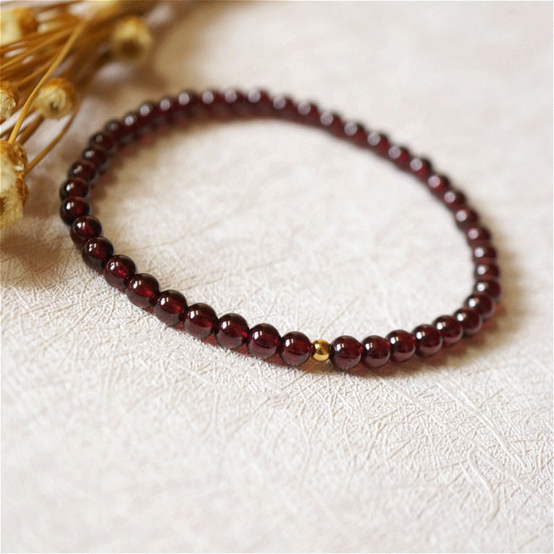 Natural Pomegranate Bracelet Small Particle Natural Wine Red Pomegranate Bracelet