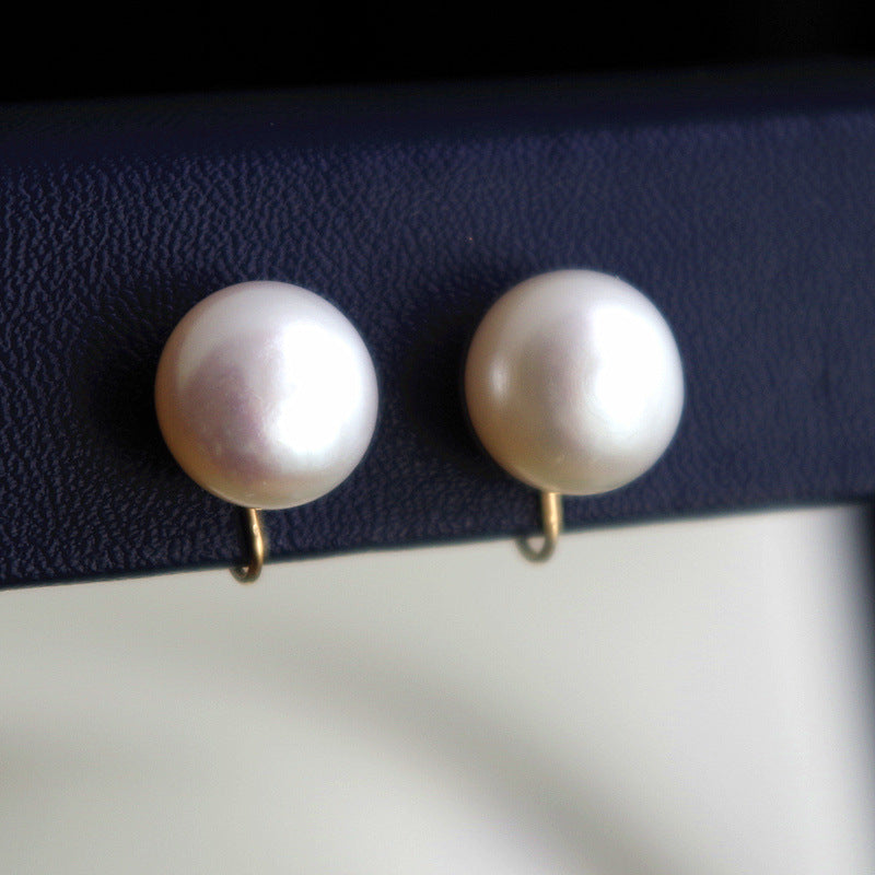 [DF]Simplicity Blossom: Non-Pierced Freshwater Pearl Clip Earrings - Subtle Pink