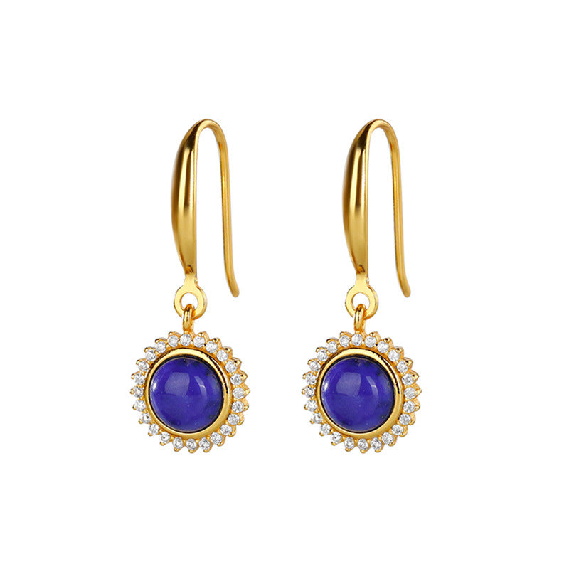 Boucles d'oreilles lapis-lazuli incrustées d'argent S925