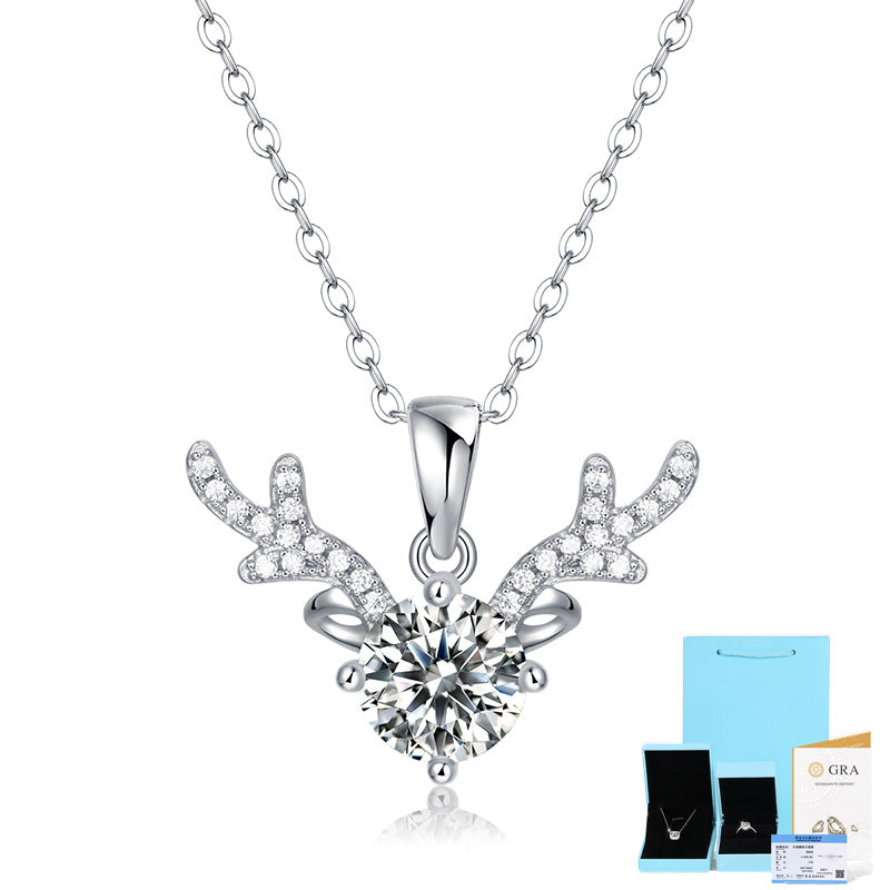 S925 silver Mosan stone pendant new angel pendant summer clavicle chain