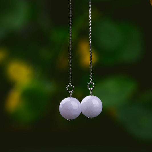 Boucles d'oreilles en Jade naturel, huile violette, perles de transfert vertes, petit pendentif