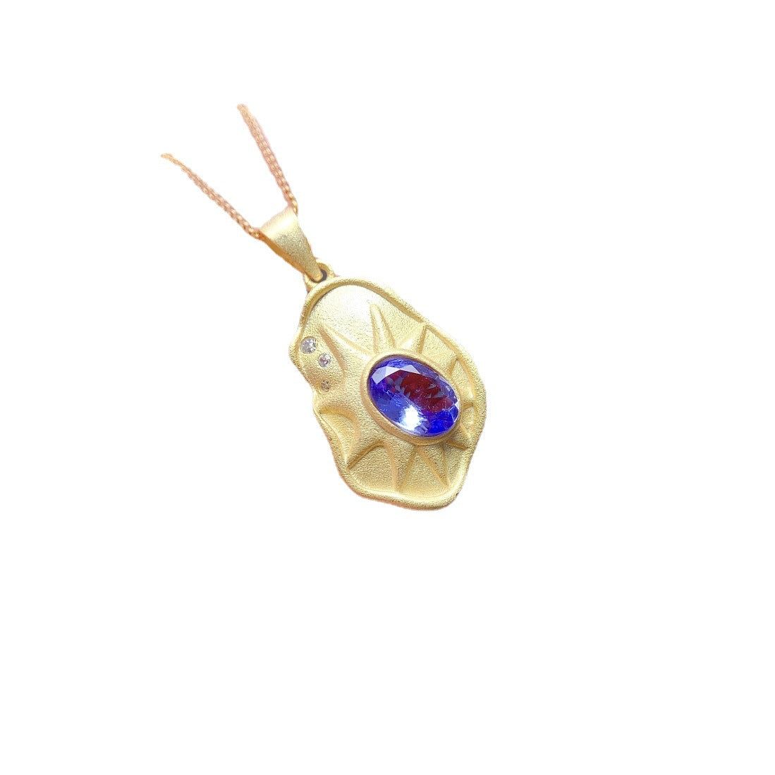 Pendentif Tanzanite naturelle, pierre principale incrustée d'argent S925