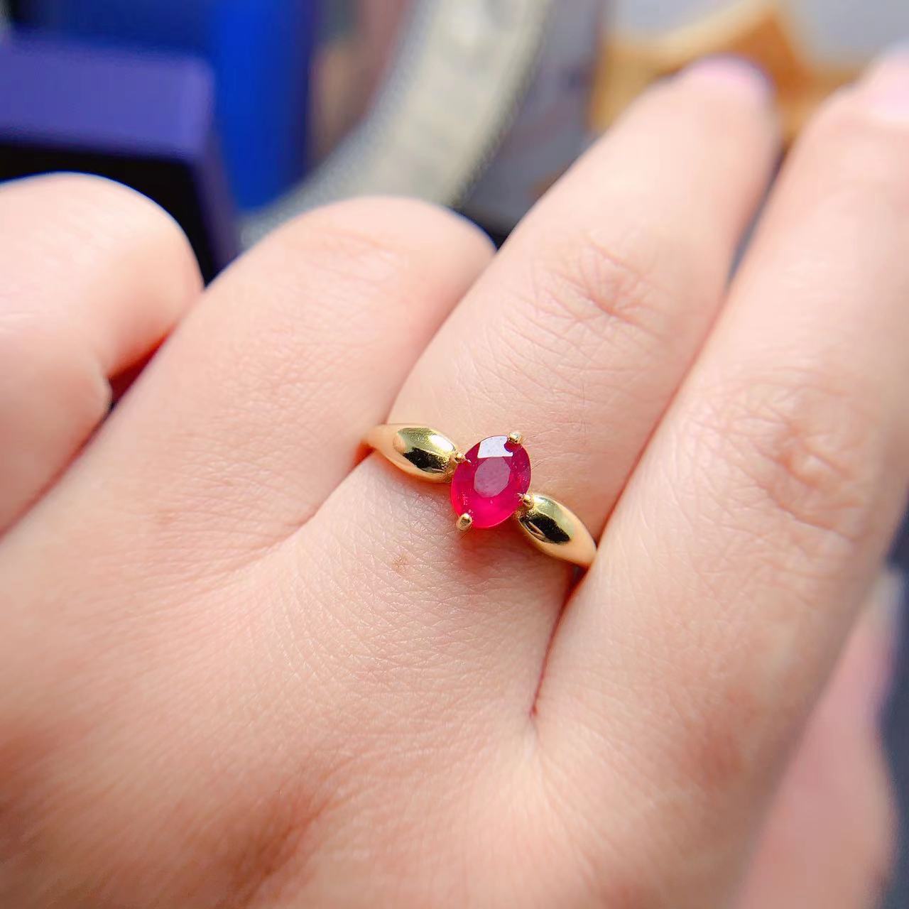 [DF]New Fired Ruby Ring - Minimalist Elegance with Pigeon Blood Red Hue